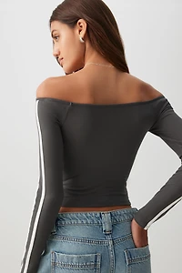 Haut à manches longues et épaules dénudées