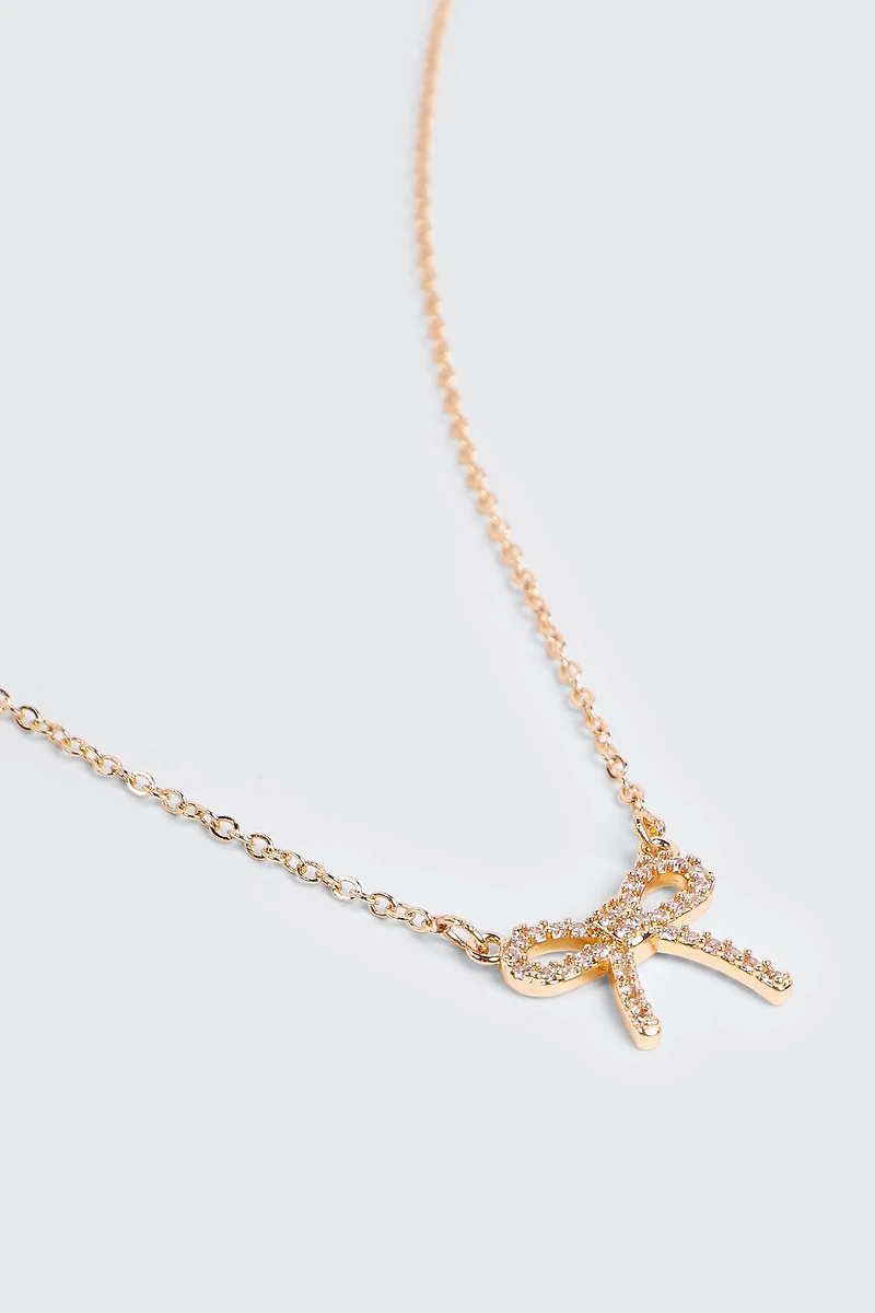 Ardene 14K Gold Plated Bow Necklace