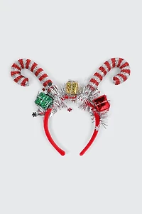 Ardene Candy Cane Headband in Red