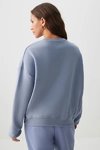 Chandail col rond en molleton graphique