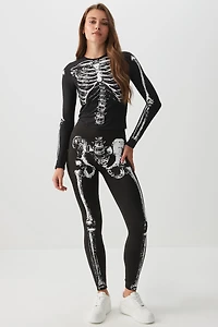 Ardene Skeleton Leggings in Black | Size | Polyester/Elastane