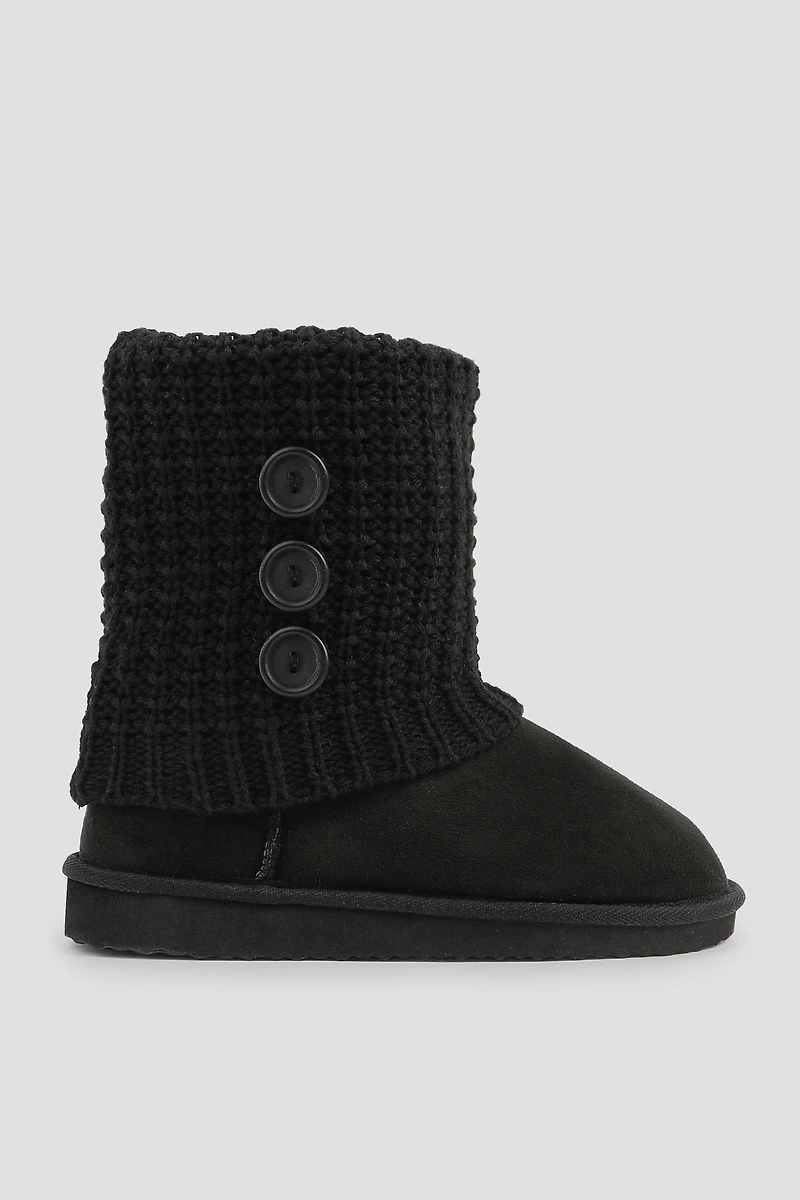 Ardene Bootie Slippers with Buttons in | Size | Faux Suede | Eco-Conscious