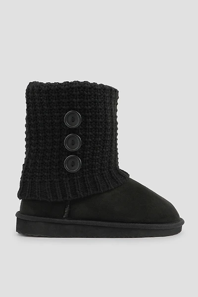Ardene Bootie Slippers with Buttons in | Size | Faux Suede | Eco-Conscious