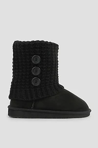 Ardene Bootie Slippers with Buttons in | Size | Faux Suede | Eco-Conscious
