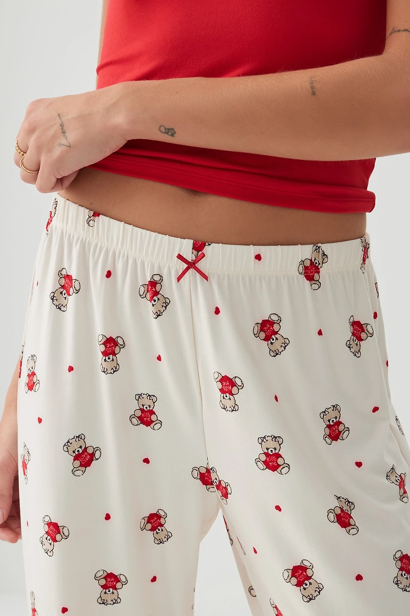 Pantalon de pyjama jambe droite en tissu HUSHKNIT