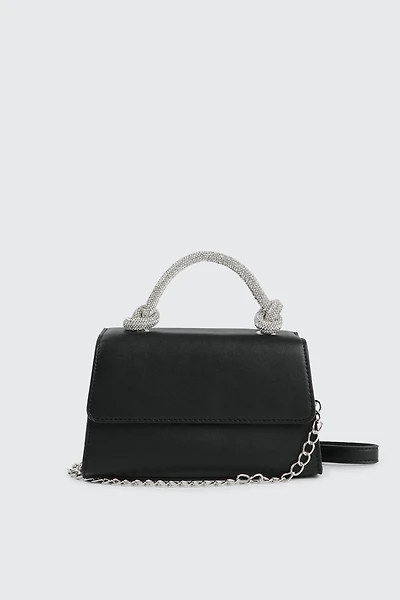 Ardene Knotted Strap Evening Bag in | Faux Leather/Polyester
