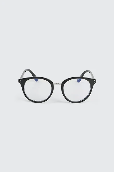 Ardene Blue Light Blocking Round Glasses in Black