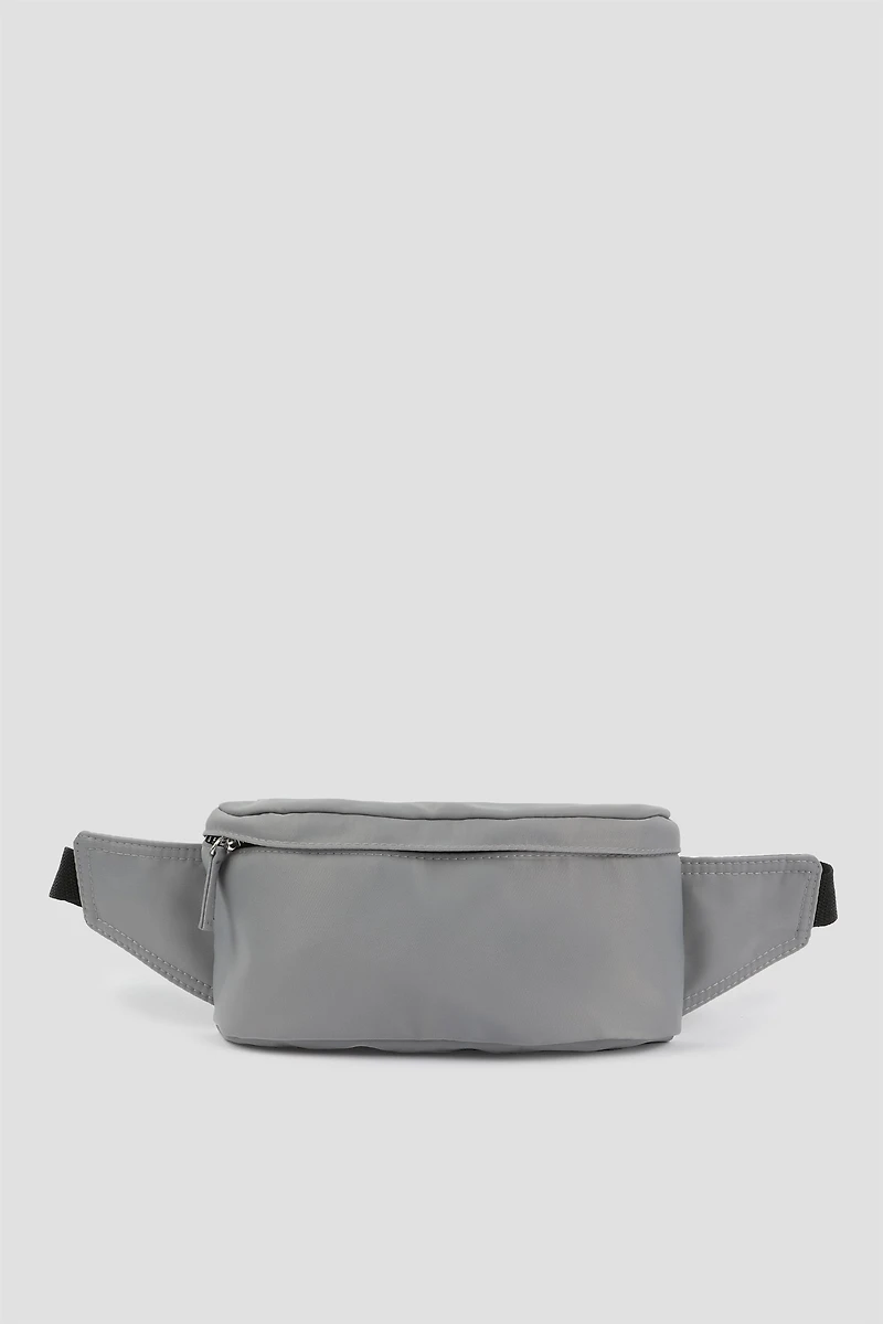 Ardene Two-Compartment Fanny Pack in Grey | Polyester | Eco-Conscious