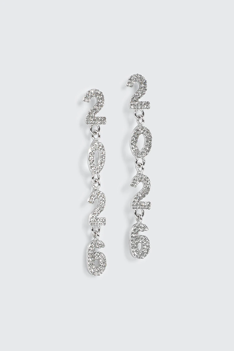 Ardene New Year 2026 Earrings in Silver