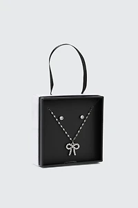 Ardene Bow Jewelry Gift Set in Silver | Stainless Steel