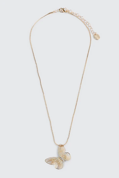 Ardene Gold Toned Butterfky Necklace