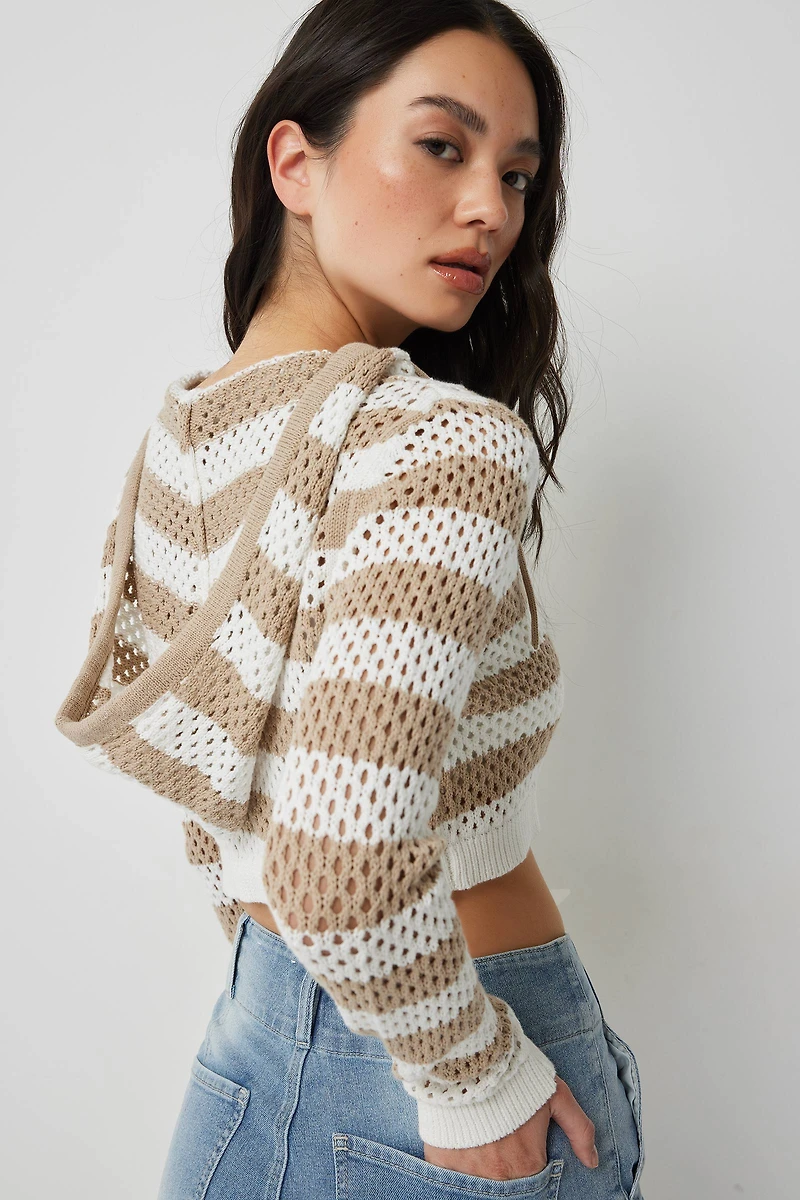 Pull crochet à capuchon ray