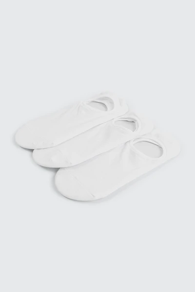 Ardene 3-Pack Cotton Blend Shoe Liners in White | Nylon/Cotton/Elastane