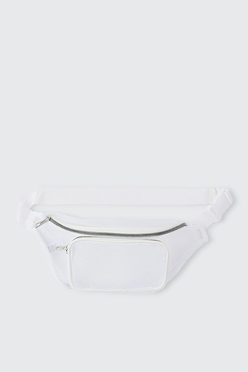 Ardene Nylon Fanny Pack in White | 100% Recycled Polyester | Eco-Conscious