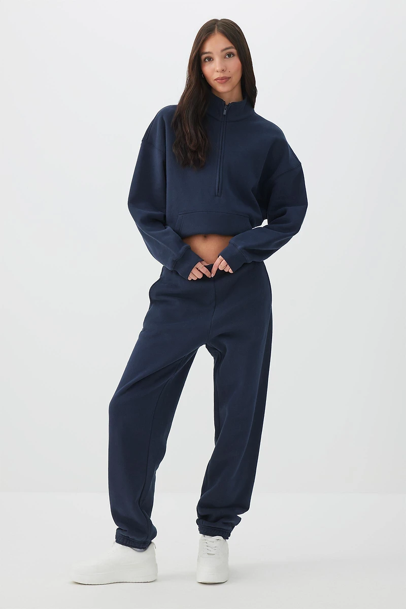 Ardene MADESOFT? Fleece Baggy Sweatpants in Midnight Sky | Size | Polyester/Cotton | Eco-Conscious