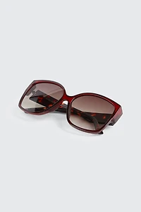 Lunettes de soleil grand format carrées œil de chat