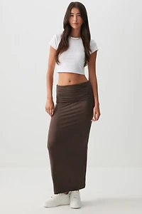 Ardene Two-Way Super Soft Maxi Skirt in Brown | Size | Polyester/Spandex