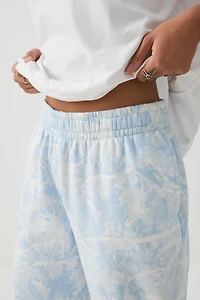 Pantalon à jambe large en molleton camouflage bleu