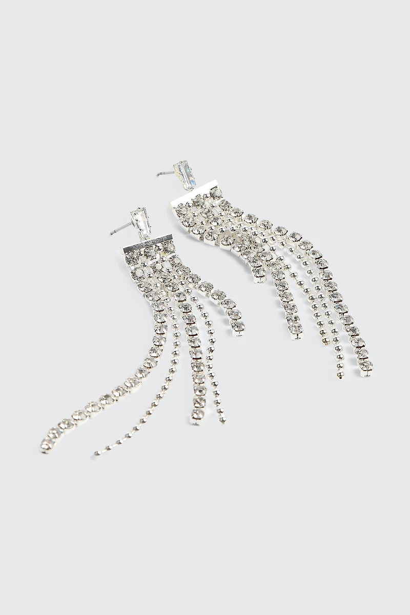Boucles d'oreilles cascade à strass