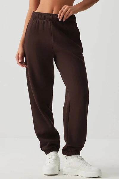 Ardene MADESOFT Fleece Baggy Sweatpants in Chocolate | Size | Polyester/Cotton | Eco-Conscious