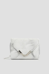 Ardene Small Envelope Wallet in White | Faux Leather/Polyester