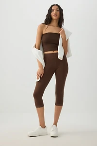 Legging 3/4 à bordure en dentelle