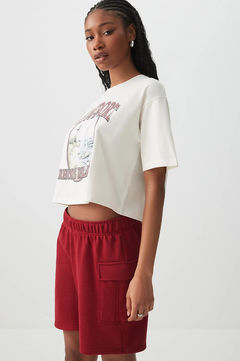 Short cargo en jersey bouclette