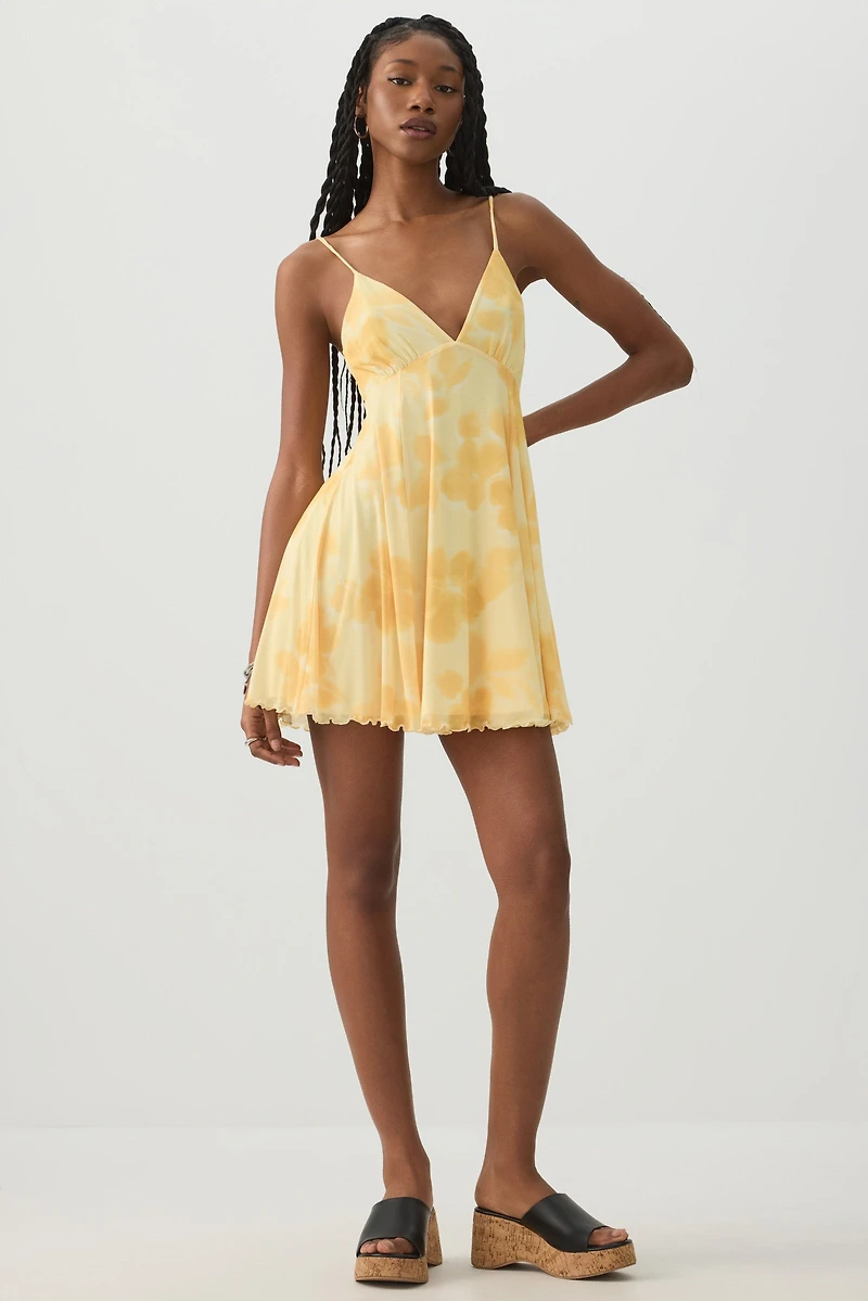 Robe courte de style nuisette fleurie