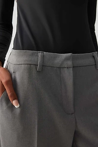 Pantalon à taille mi-haute et jambre droite