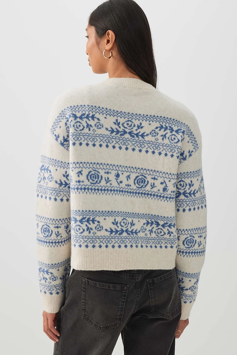 Chandail court jacquard très doux