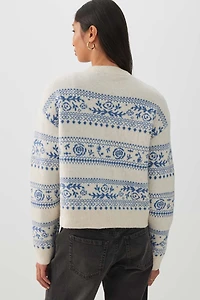 Chandail court jacquard très doux