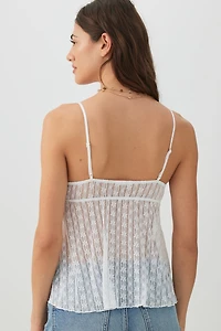 Camisole courte en dentelle