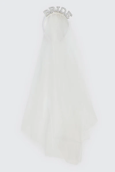 Ardene Bride Headband with Veil in White