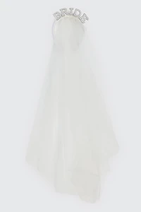 Ardene Bride Headband with Veil in White