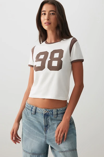Ardene Graphic Baby T-Shirt in Off-White | Size | Cotton/Elastane