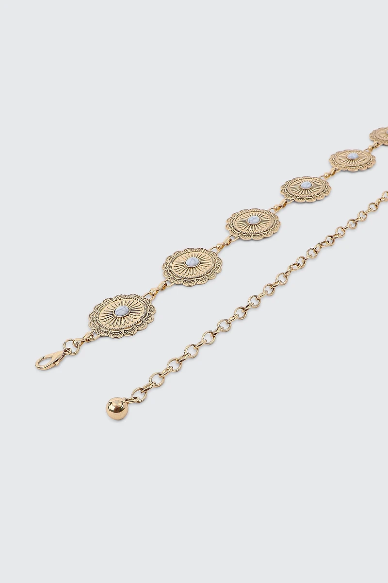 Ceinture en chaîne à médaillons