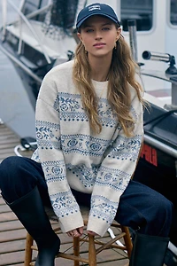 Chandail court jacquard très doux