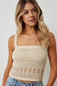 Camisole courte pointelle