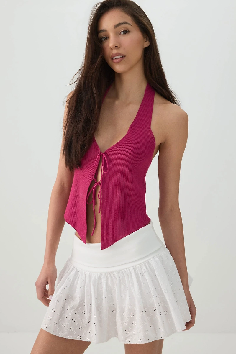 Jupe-short à taille repliable