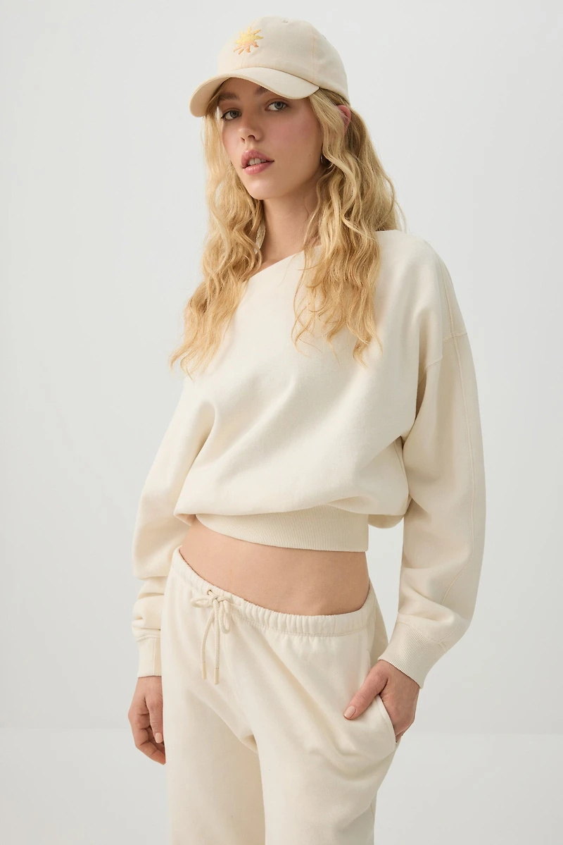 Chandail en molleton à épaules dénudées