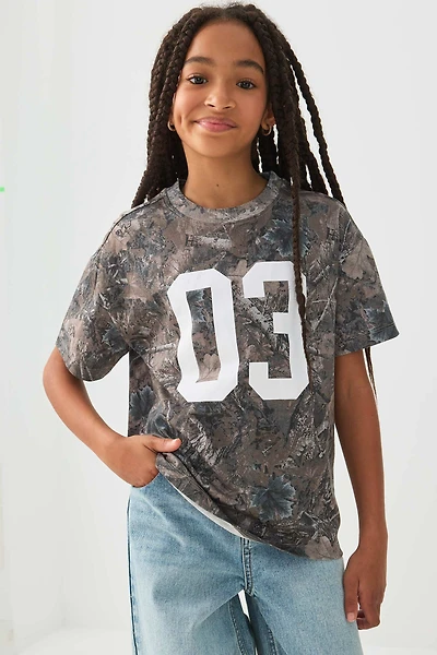 Ardene Kids Camouflage T-Shirt in Khaki | Size | 100% Cotton