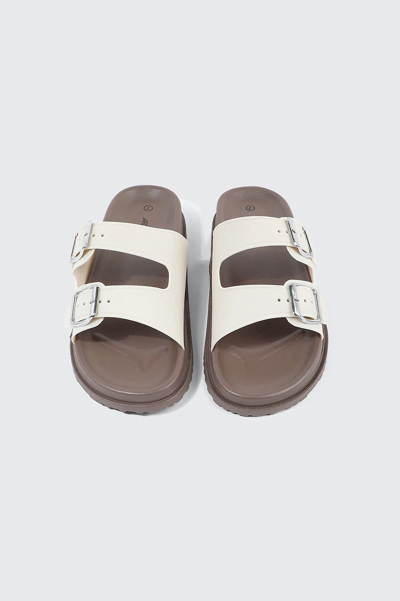 Sandales à enfiler brides doubles