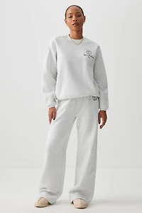 Chandail en molleton détendu à broderie