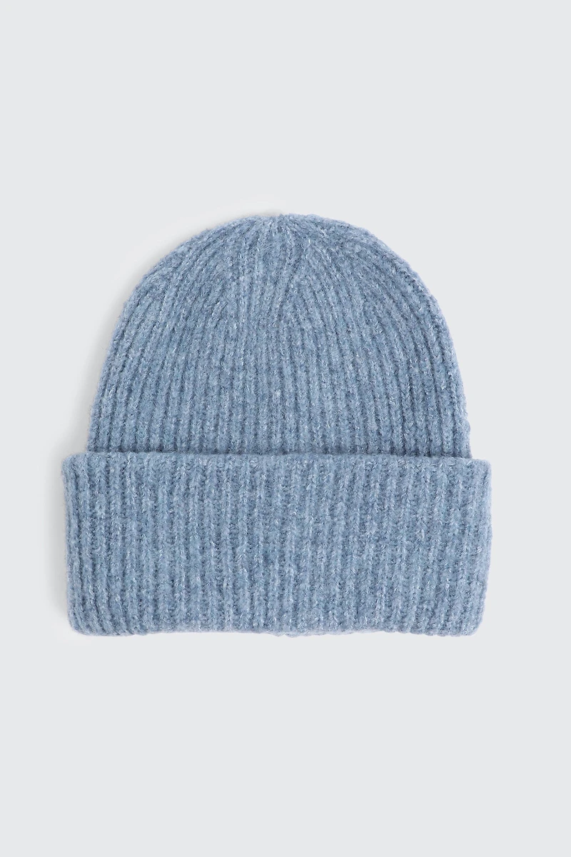 Ardene Chunky Knit Beanie in Medium Blue | Polyester/Nylon/Elastane