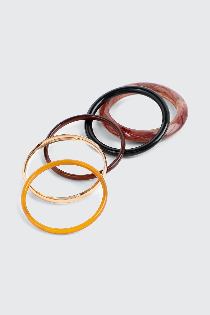 Lot de 5 bracelets rigides en résine