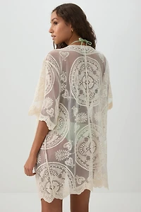 Cache-maillot brodé floral