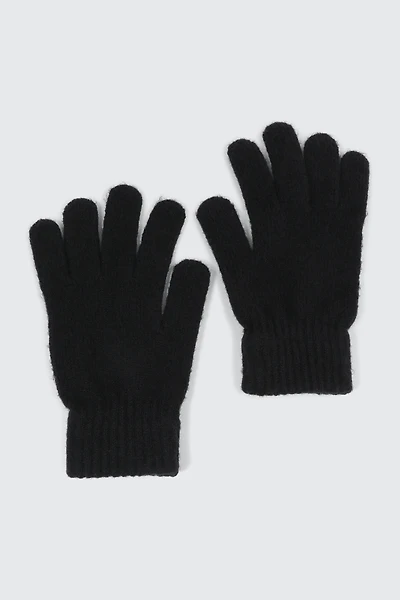 Ardene Knit Gloves in Black | Polyester