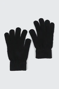 Ardene Knit Gloves in Black | Polyester