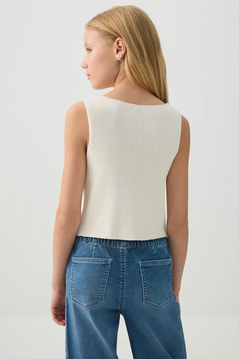 Veste sans manches en tricot léger