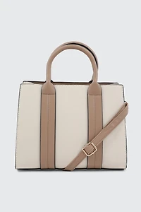 Ardene Faux leather Structured Handbag in Beige | 100% Recycled Polyester/Faux Leather | Eco-Conscious